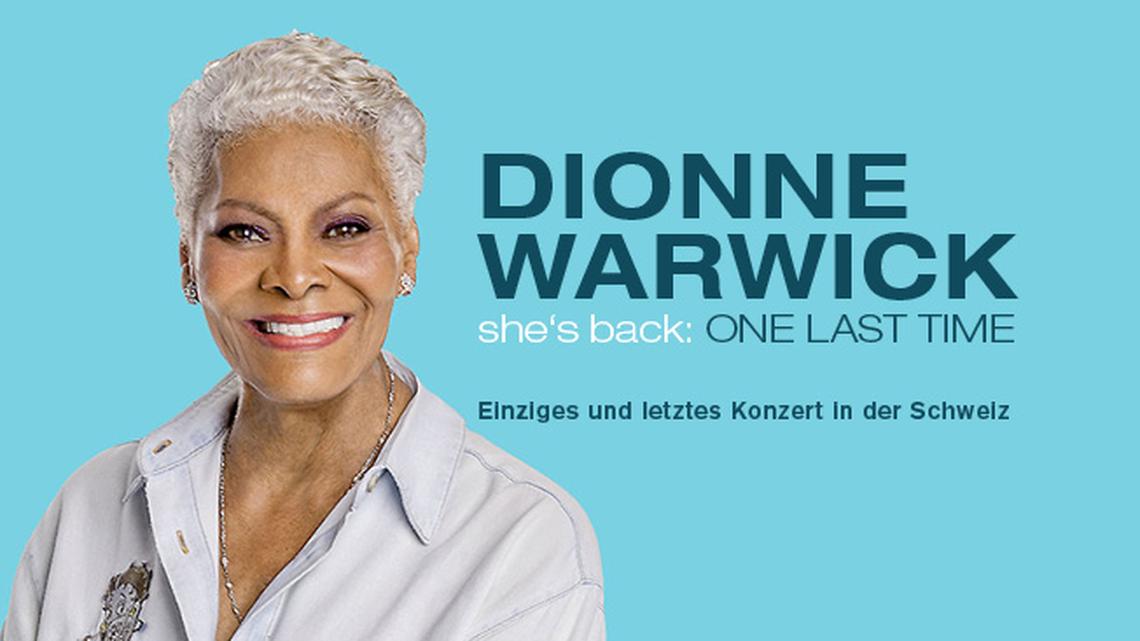 Die letzte Gelegenheit, Dionne Warwick live in der Schweiz zu sehen, bietet sich am 19.05.2022 im KKL in Luzern.
