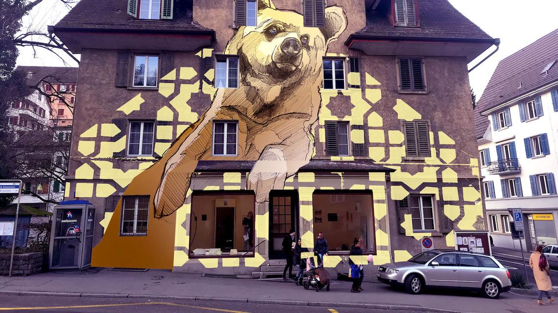 Altes Haus in Luzern wird zur temporären Leinwand