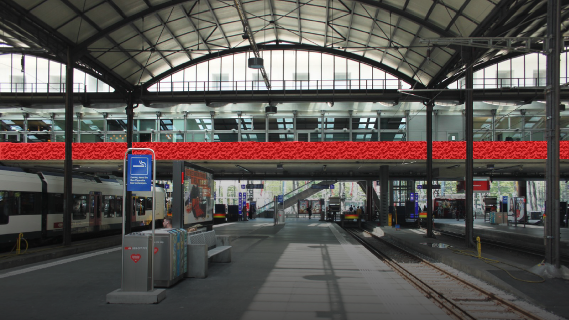 Im Mai kommt die Monster-Anzeigetafel am Bahnhof Luzern