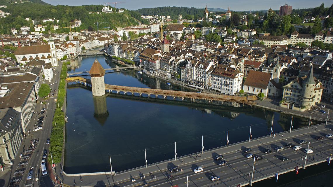 Hier nahm die Verfolgungsjagd ihren Anfang: Die Seebrücke in Luzern.