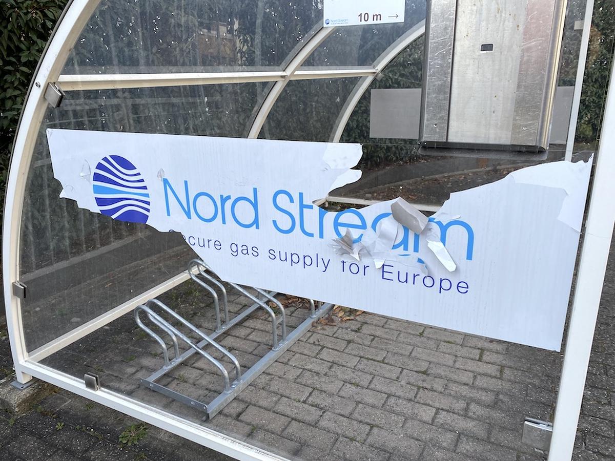 Nord Stream Schild Vandalismus Rohstoff Konzern