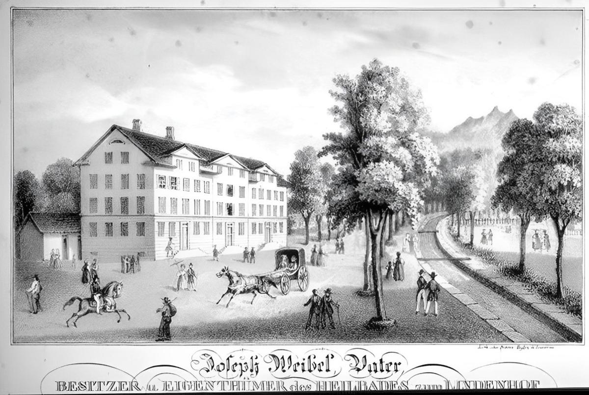 Das Heilbad Lindenhof war direkt an der Lindenallee mit Krienbach gelegen.