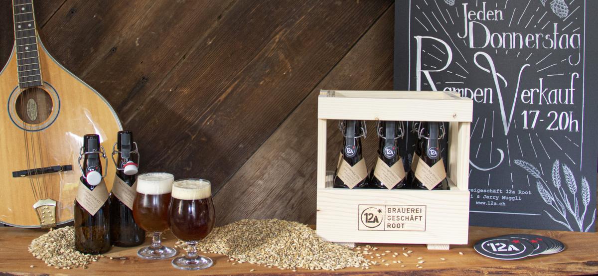 Brauereigeschäft 12A – Biere in Mehrweg-Bügelflaschen und handgemachte Holzharässli