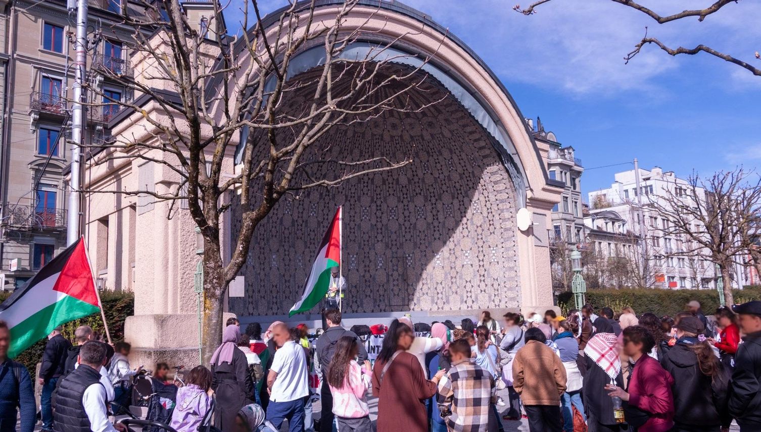 Demonstranten fordern in Luzern palästinensischen Staat