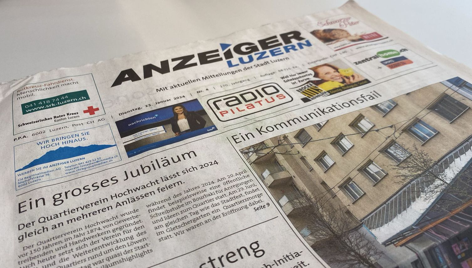 CH Media stellt den «Anzeiger Luzern» ein