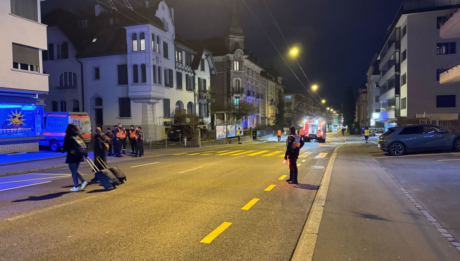 Die Maihofstrasse in Luzern war am Dienstag gesperrt
