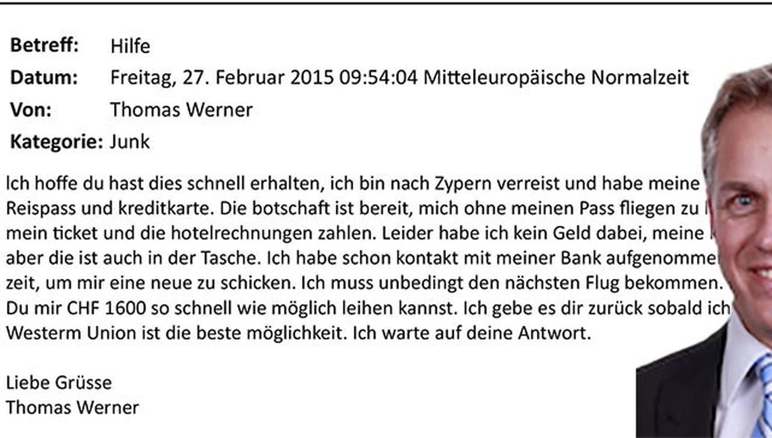 Thomas Werner braucht Geld für den Heimflug
