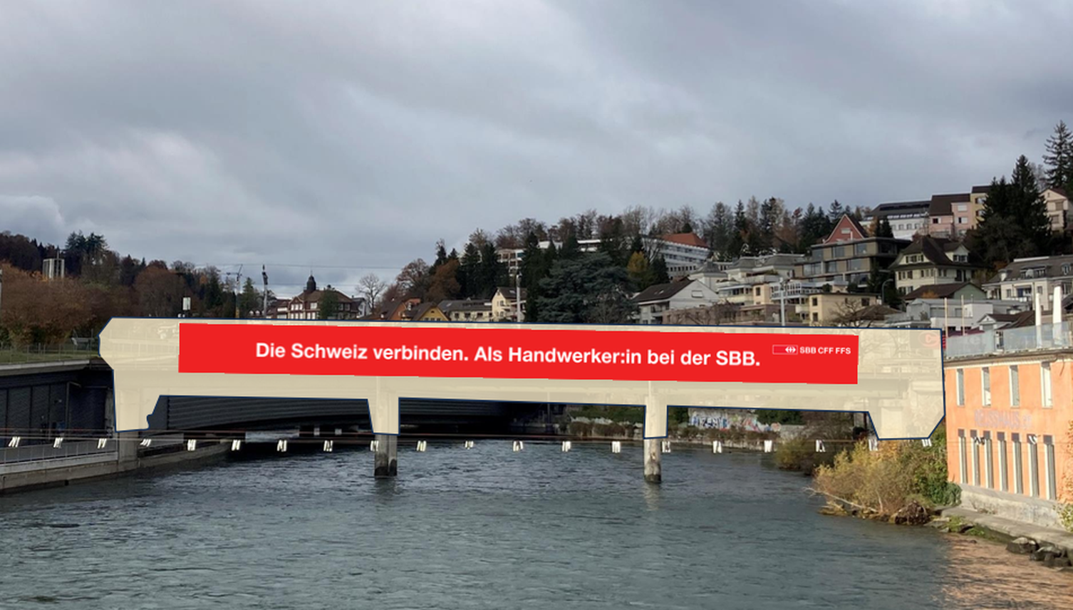 SBB wollen gigantisches Werbeplakat an Reussbrücke hängen
