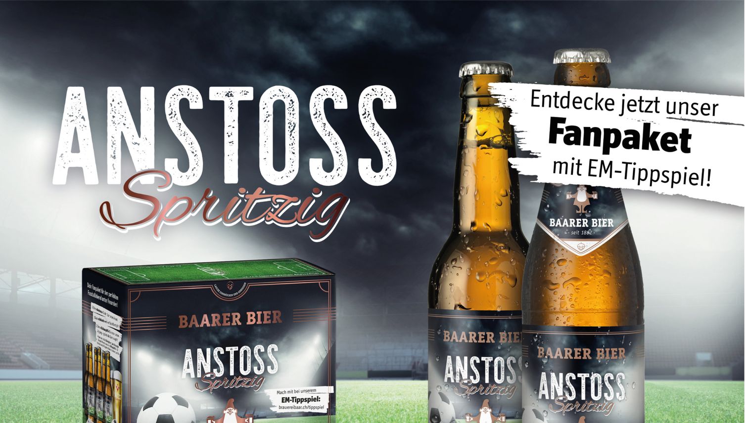 Die Brauerei Baar lanciert das Fussballbier «Anstoss» und passend dazu ein grosses EM-Tippspiel