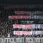 So protestieren St. Galler Fans in Luzern gegen Gummischrot