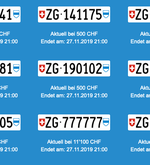 Sechs mal die Sieben: Kennzeichen ZG 777 777 kostet über 11’000 Franken