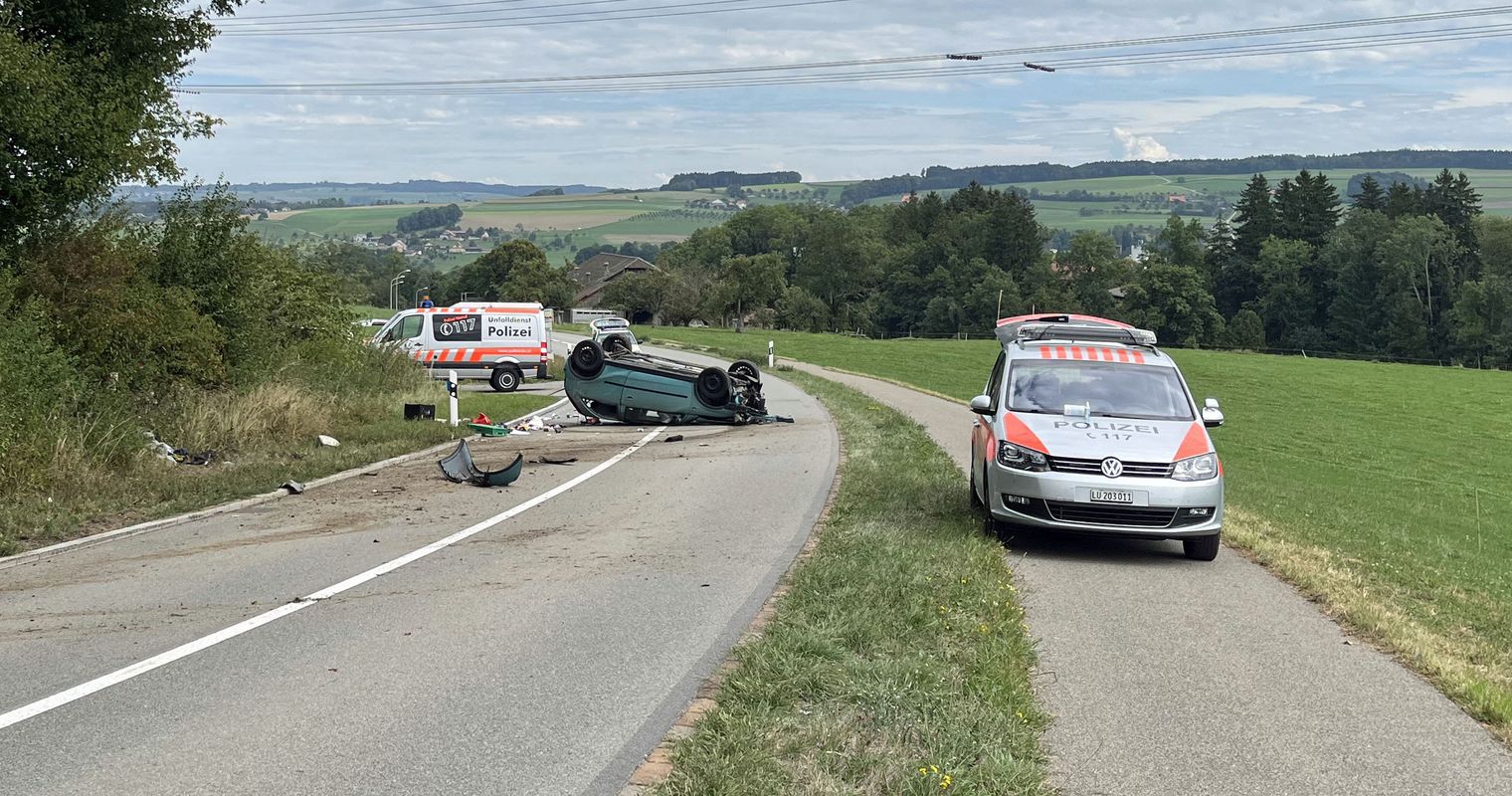 Verkehrsunfall in Gunzwil – Strasse ist gesperrt