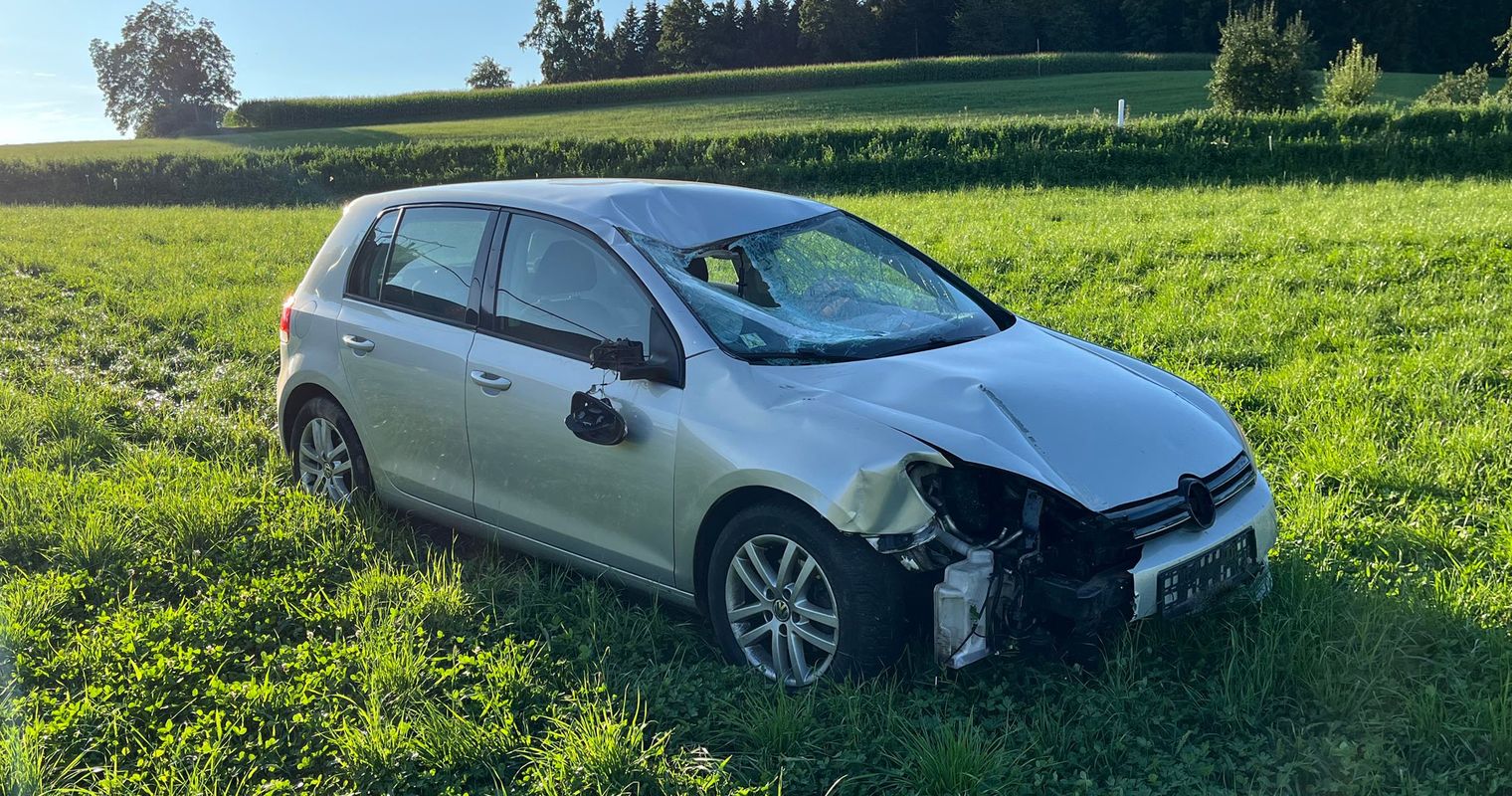 Autofahrerin fährt auf Drogen und besoffen auf Wiese