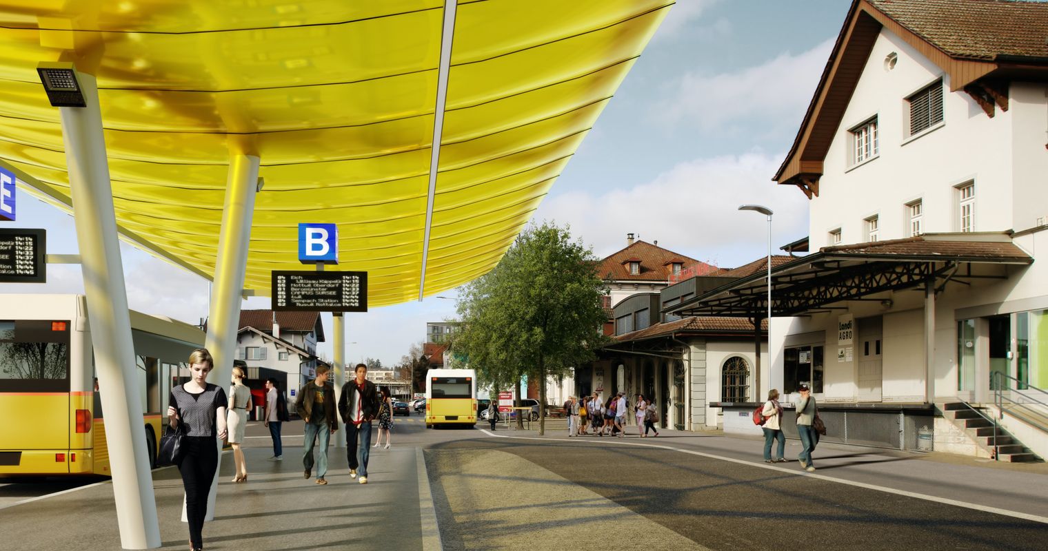 Stadt Sursee erhält neuen Busbahnhof mit Velostation