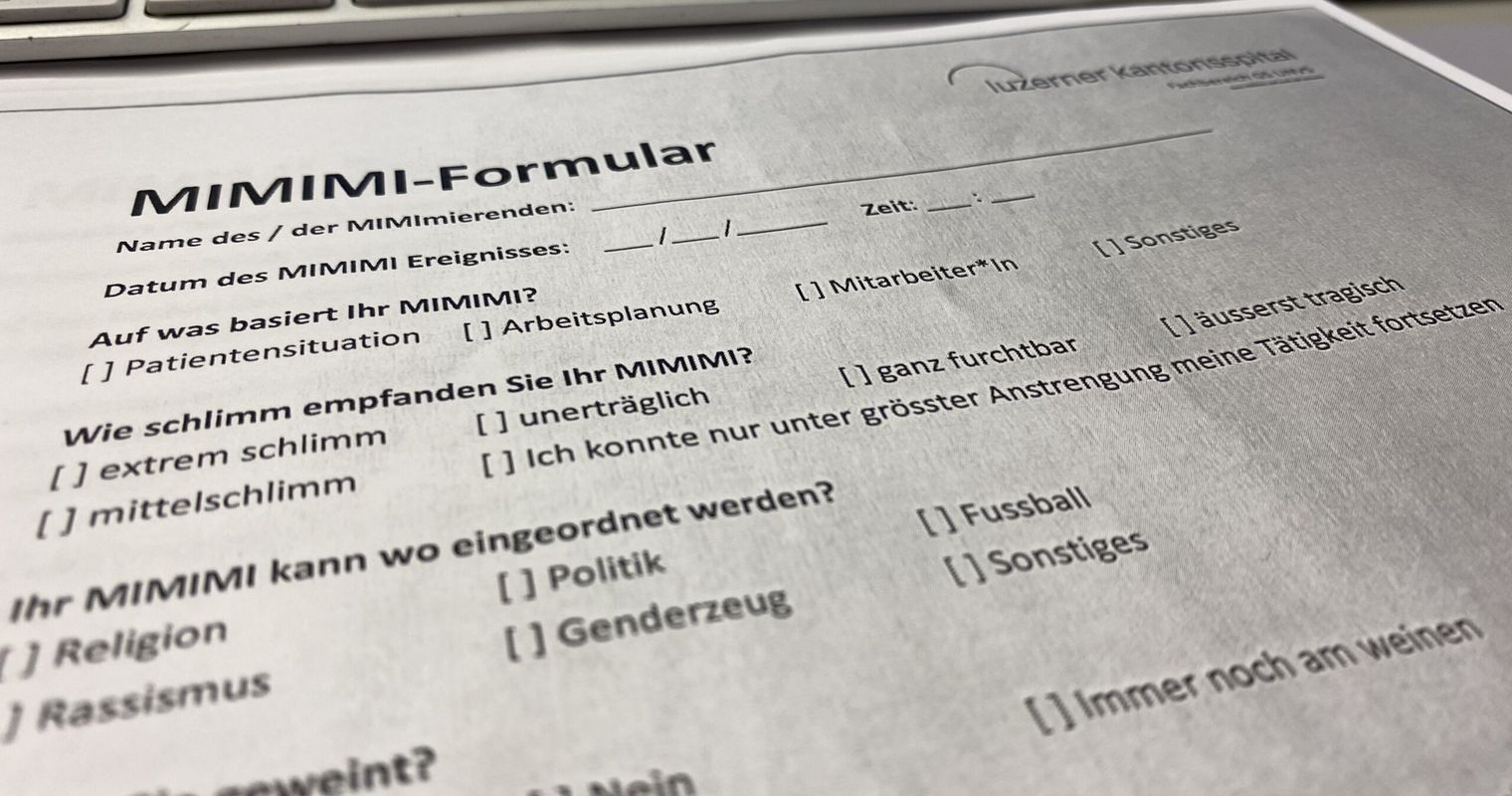 Luzerner Kantonsspital: «Mimimi»-Formular macht die Runde