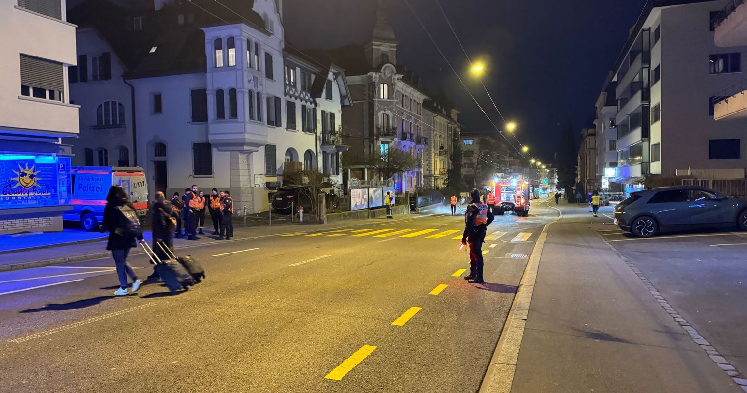 Die Maihofstrasse in Luzern war am Dienstag gesperrt