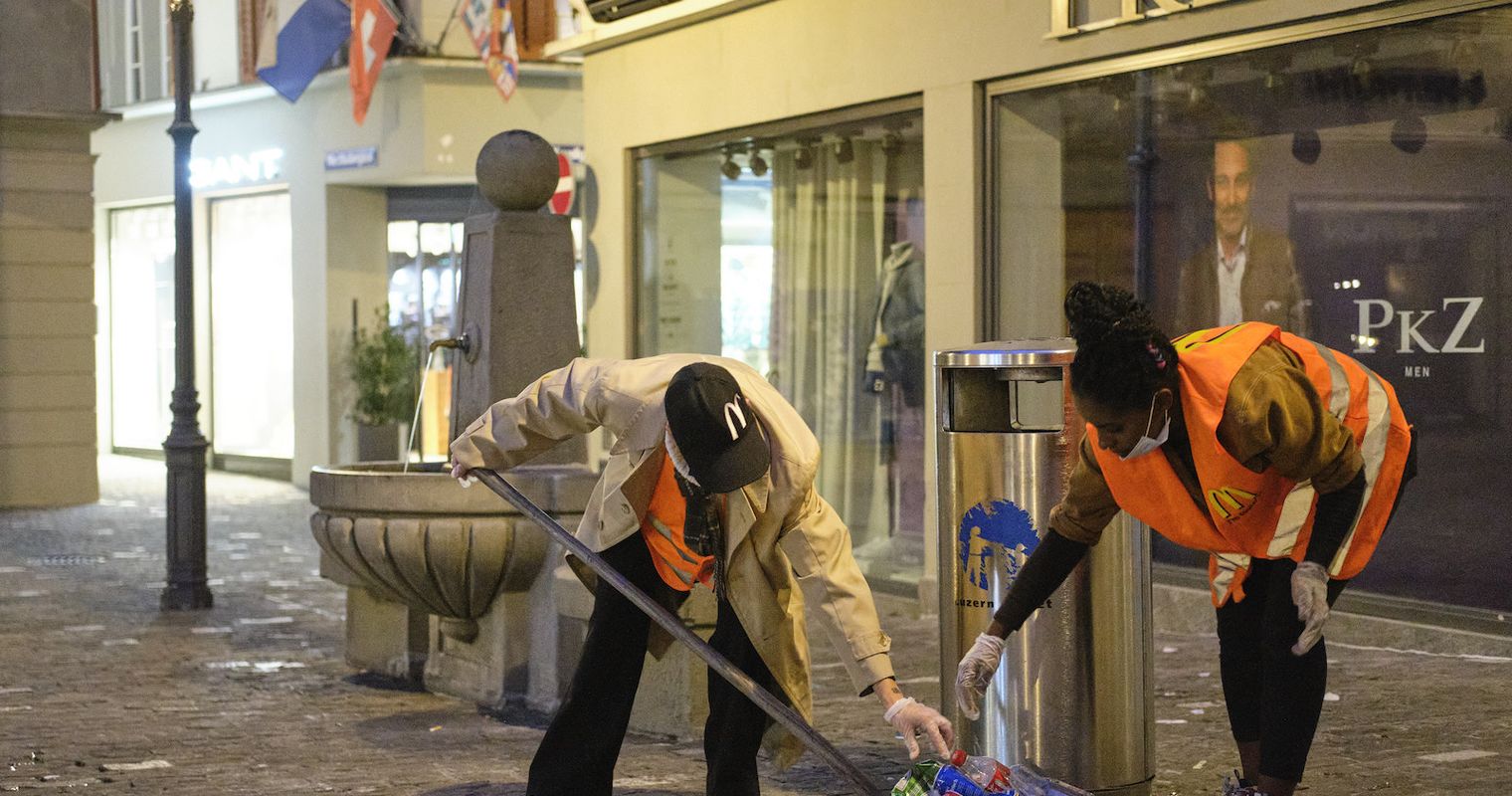 Fast-Food-Mitarbeiter putzten die Luzerner Altstadt