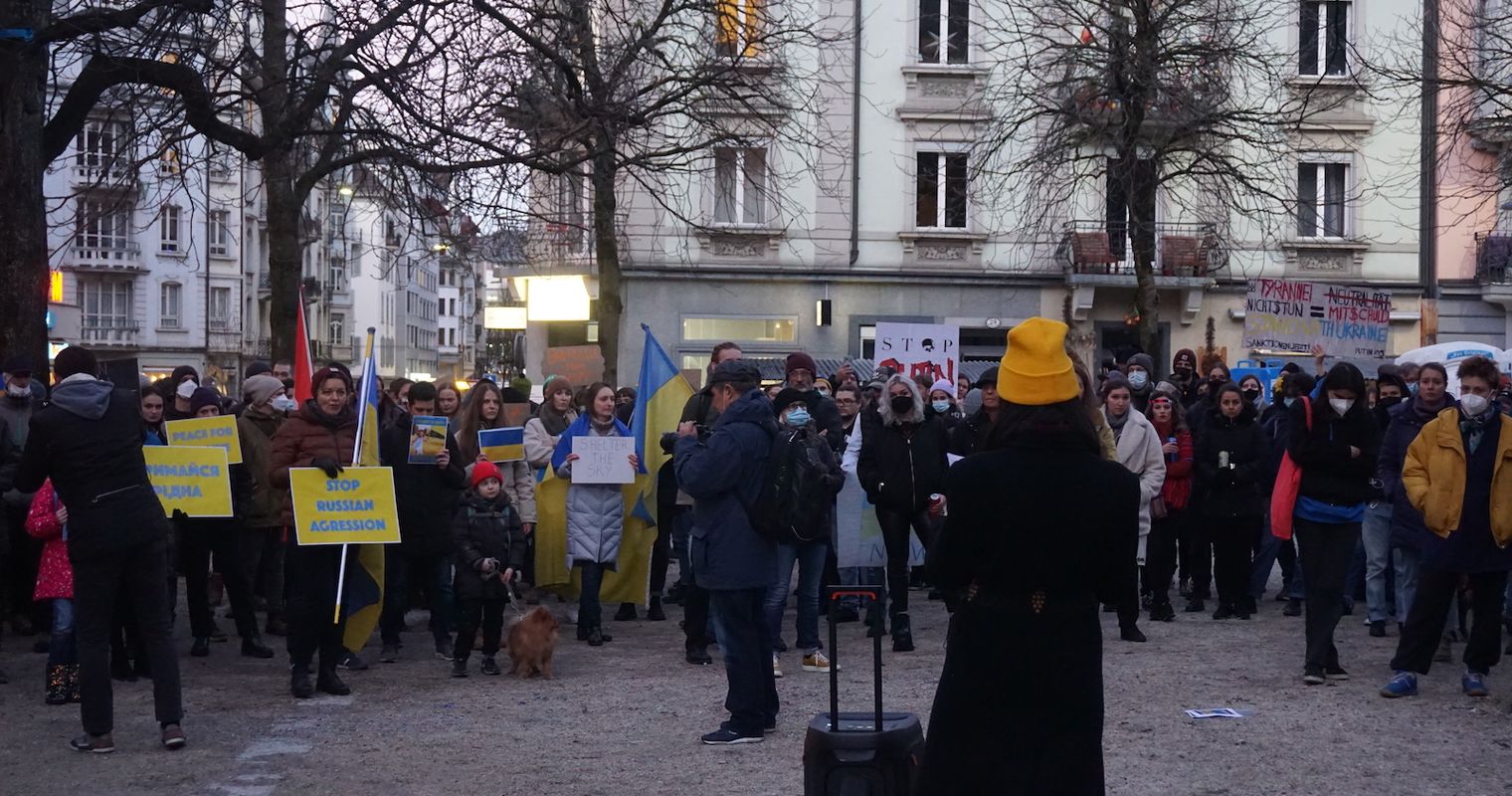Ukraine-Demonstration auf dem Luzerner Helvetiaplatz