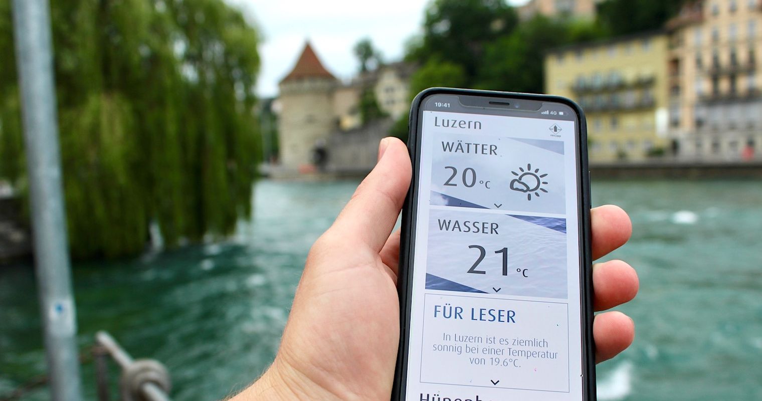 Die neue «Rüss»-App soll zum Sprung in den Fluss locken