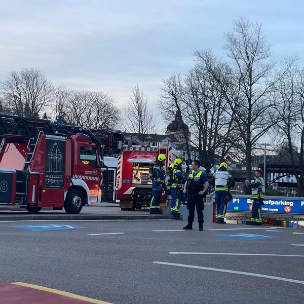 Einsatz der Feuerwehr im Luzerner Bahnhofparking