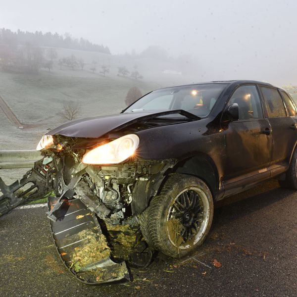 Autofahrer schrottet Porsche in Roggliswil
