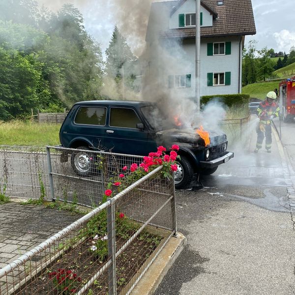 Neuägeri: Auto von 80-Jährigem steht in Flammen
