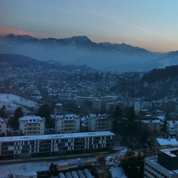 Aussicht vom Helikopterlandeplatz des Kantonsspitals Luzern