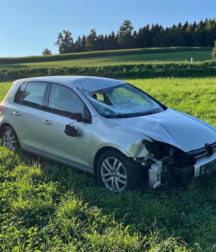 Autofahrerin fährt auf Drogen und besoffen auf Wiese