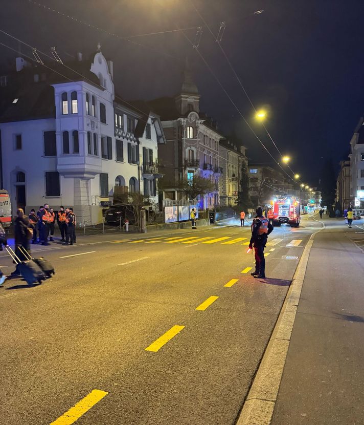 Die Maihofstrasse in Luzern war am Dienstag gesperrt