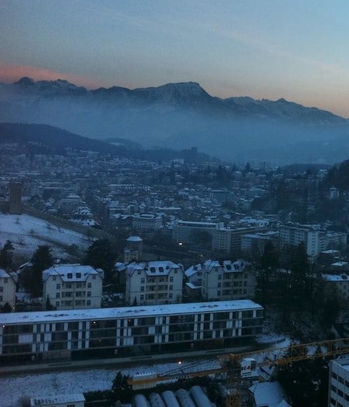 Aussicht vom Helikopterlandeplatz des Kantonsspitals Luzern