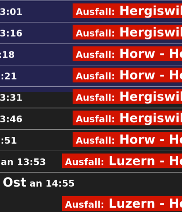 Bahnverkehr nach Hergiswil war unterbrochen