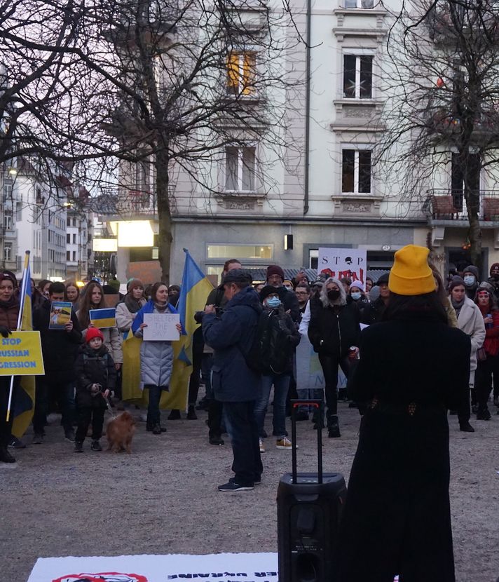 Ukraine-Demonstration auf dem Luzerner Helvetiaplatz