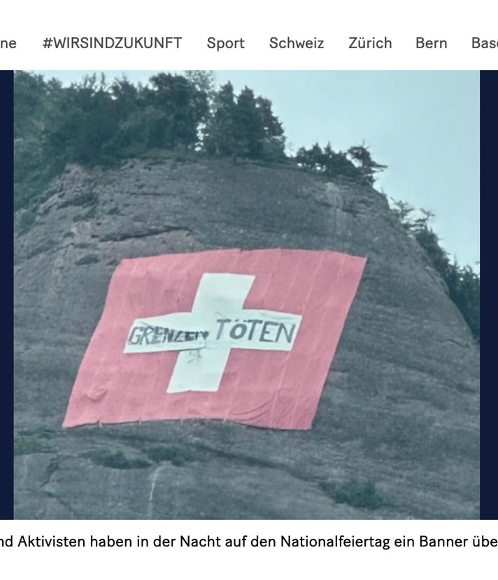 Unbekannte verunstalten Schweizer Fahne in Vitznau