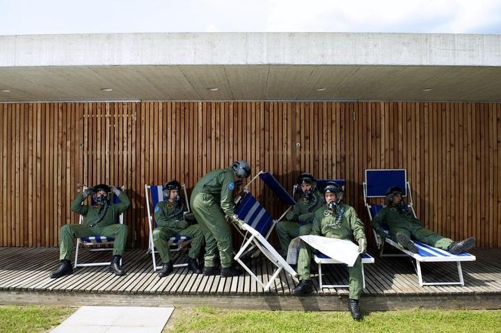 Pause in der Ausbildung zum Schweizer Militärpiloten (Bild: Fabian Biasio).