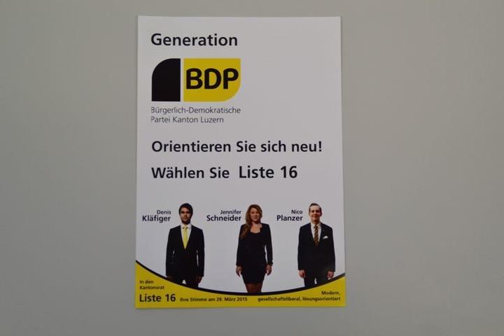Die BDP: «Das Logo wirkt. Ansonsten ist alles sehr ordentlich und somit einfach verständlich. Denis Kläfiger dürfte auch lachen, wie die anderen. Ein Lachen kommt fast immer gut an.»