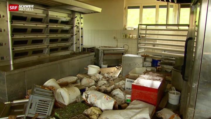 Ein gewaltiges Bild der Zerstörung bot sich am Montagmorgen in der Backstube der Bäckerei Brunner in Dierikon.