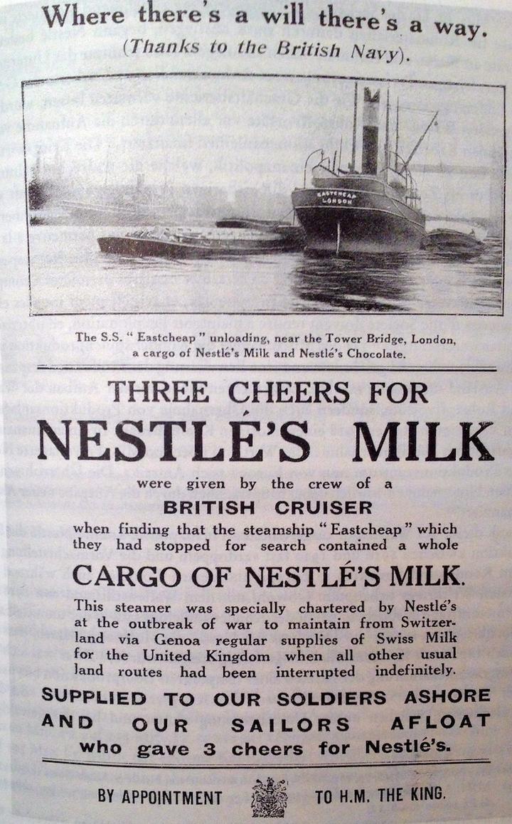 Exportschlager: Werbung für Nestlé-Produkte für die britische Marine.