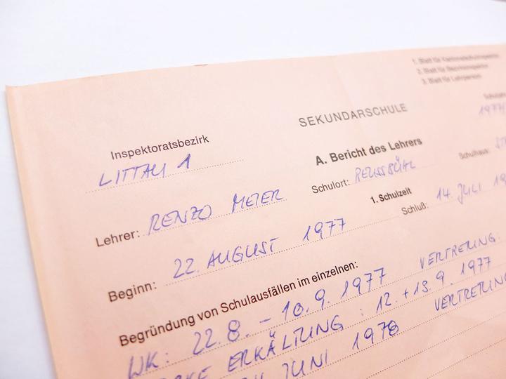 <p>Renzo Meiers erste Beurteilung durch den Bezirksinspektor 1978.  (Bild: zvg)</p>
