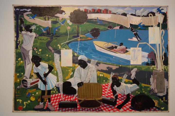 <p style="margin: 0px; line-height: normal; font-family: Arial;">Kerry James Marshall, Past Times, 1997</p>