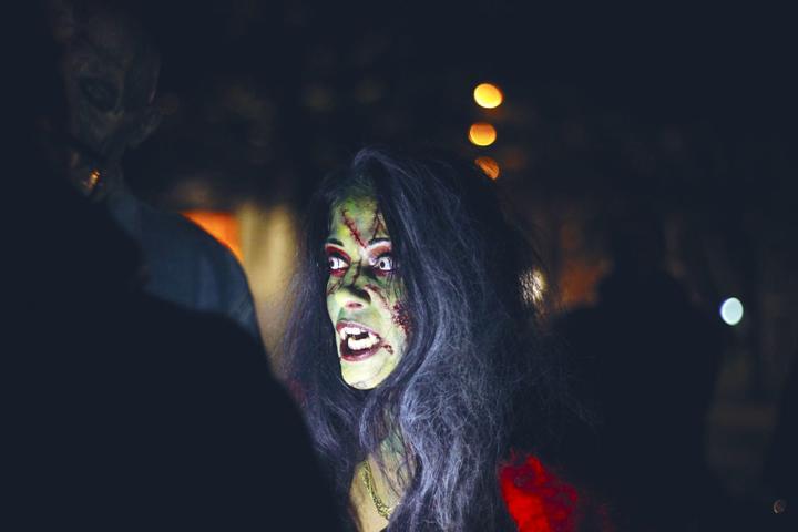<p>Schaurig-schön geschminkte Teilnehmerin des Zombie-Walks (Bild: Ramona Steiger)</p>