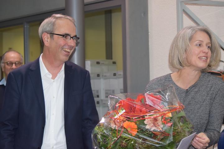 <p>Freuen sich sichtlich über das Wahlergebnis: Stadtpräsident Beat Züsli und die neu gewählte Stadträtin Franziska Bitzi Staub.</p>