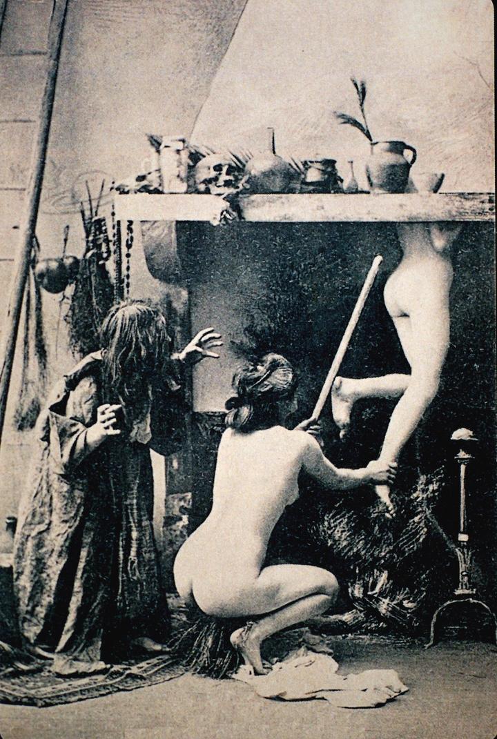 <p>Hexen auf dem Weg zum Sabbat. Französische Postkarte um 1900. (zvg. Kurt Lussi)</p>