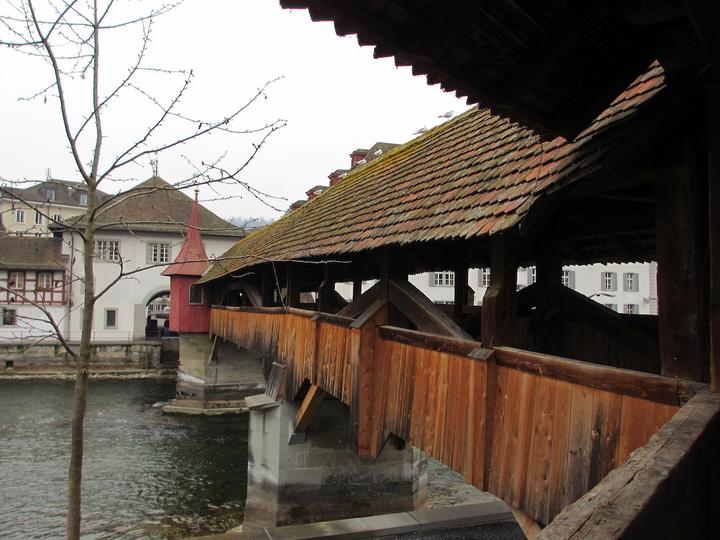 <p>Die Spreuerbrücke beim Historischen Museum Luzern.</p>