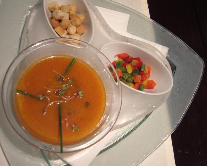 Vorspeise #2: Gazpacho Andaluz (kalte Tomaten-Gurkensuppe)