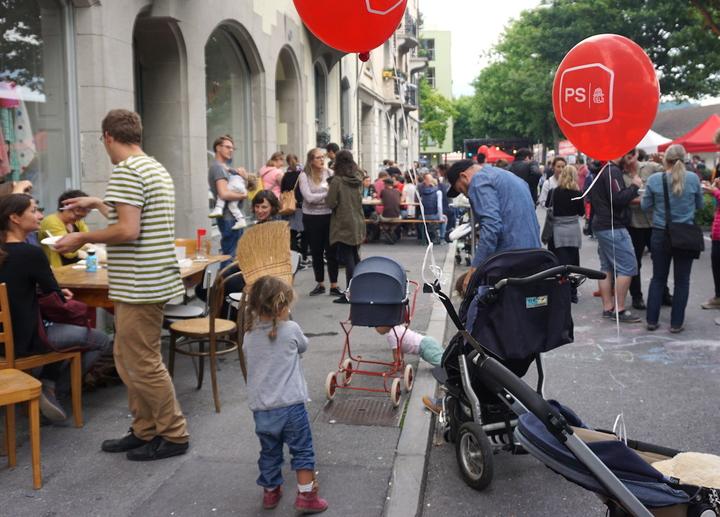 <p>Hie und da war ein SP-Ballon zu sehen.</p>