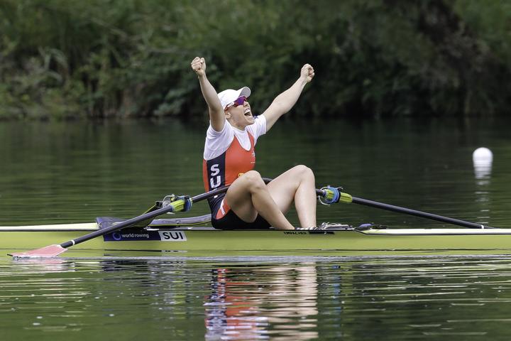 <p>Jeannine Gmelin gewinnt als erste Schweizerin auf dem Rotsee ein Weltcup-Rennen. (Bild: Bernhard Marbach)</p>