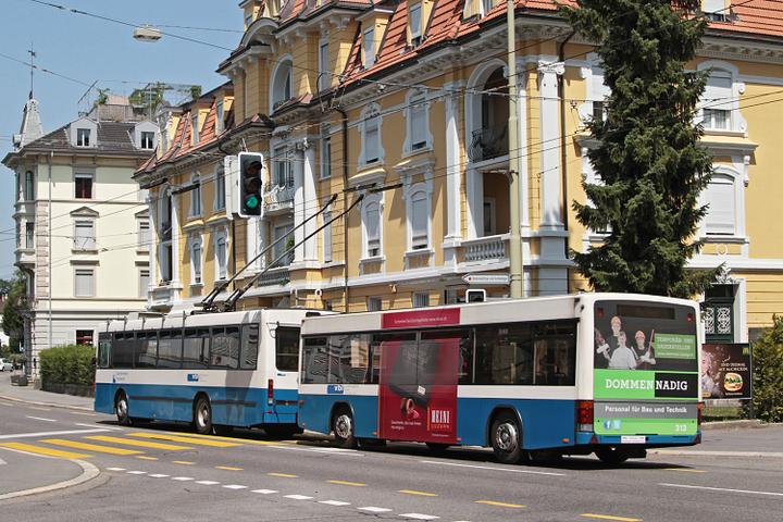 <p>Ein Trolleybus-Lastenzug, erwischt auf der Maihofstrasse. (Bild: zvg/Sandro Flückiger)</p>