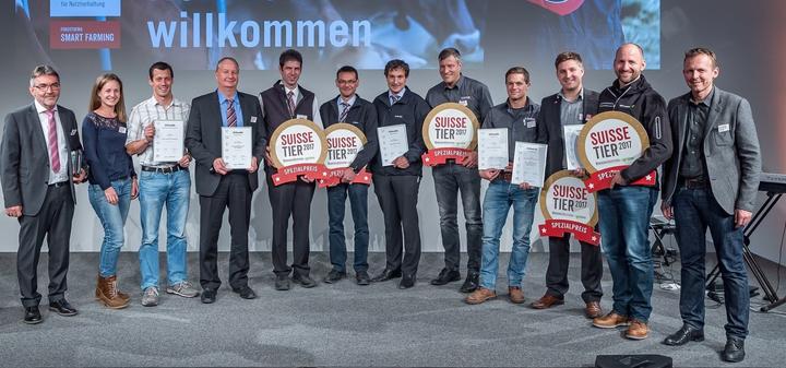 <p>Die mit Innovationspreisen ausgezeichneten Sieger an der Fachmesse Suisse Tier.</p>