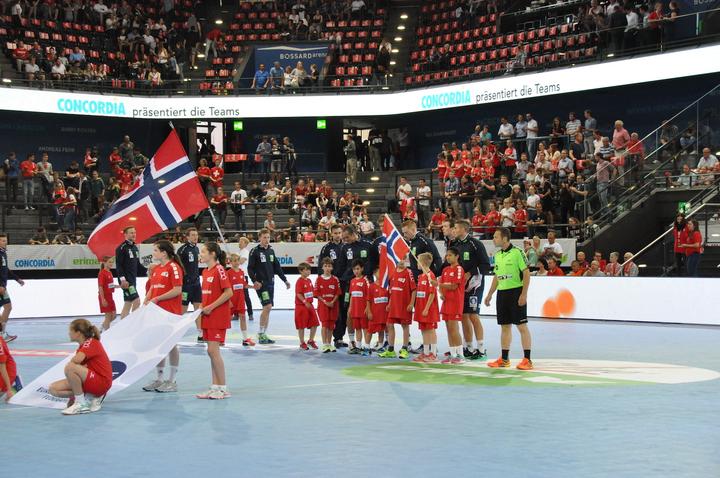 <p>Die norwegische Mannschaft vor dem Spiel.</p>