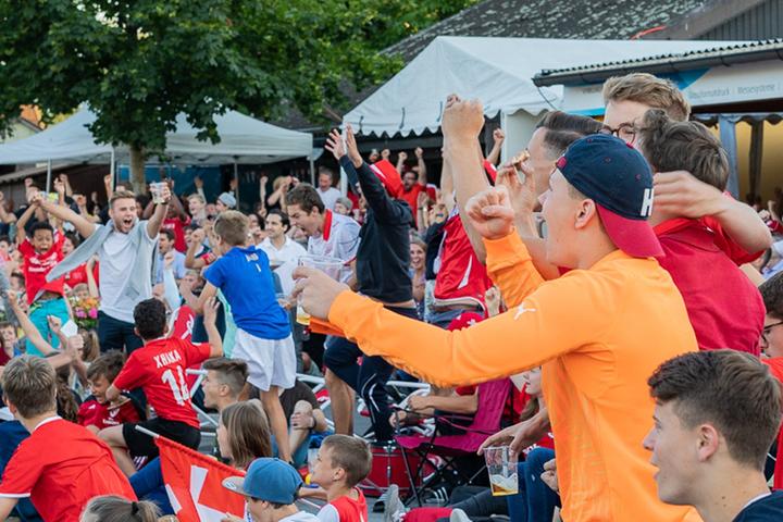 <p>Die Schweizer Fans hatten Grund zum Jubeln! Bild: Patrik Kaufmann</p>